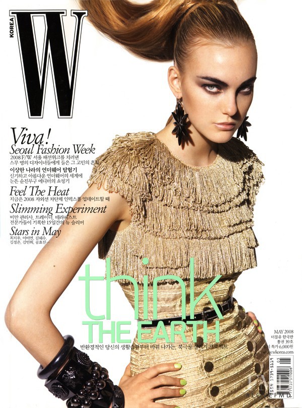 Caroline Trentini featured on the W Korea cover from May 2008