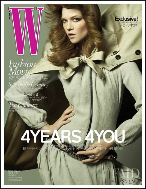 Kasia Struss featured on the W Korea cover from March 2009