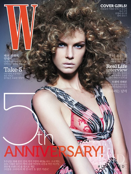Angela Lindvall featured on the W Korea cover from March 2010