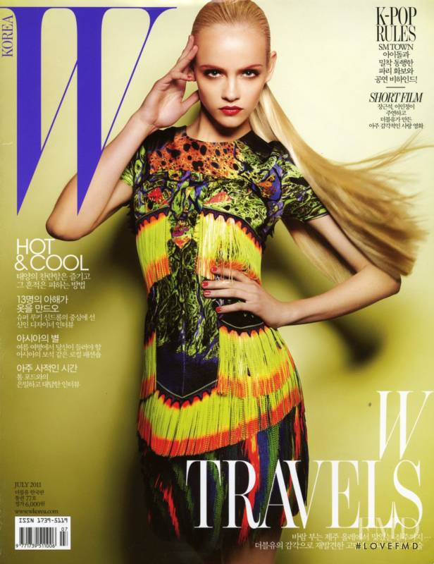Ginta Lapina featured on the W Korea cover from July 2011
