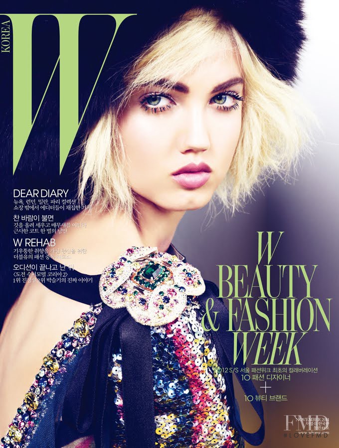 Lindsey Wixson featured on the W Korea cover from November 2011