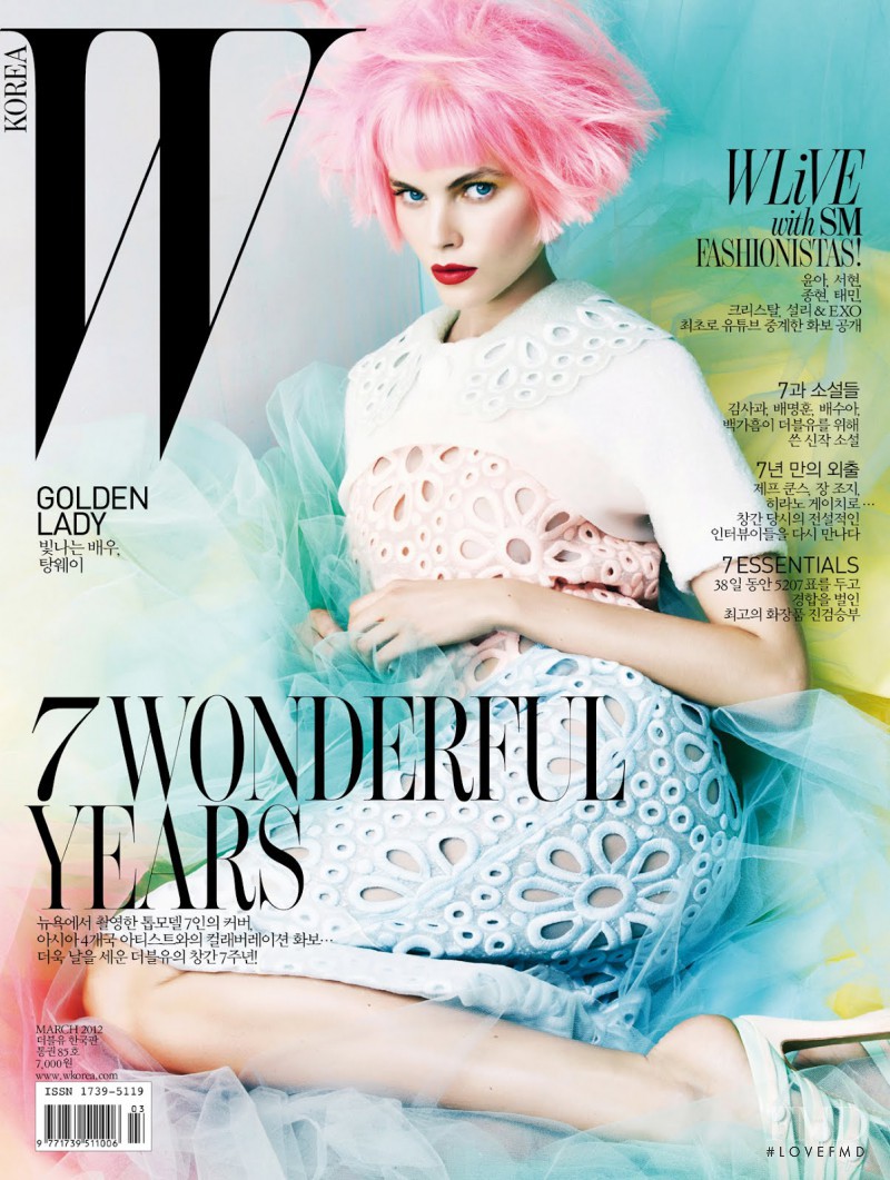 Maryna Linchuk featured on the W Korea cover from March 2012
