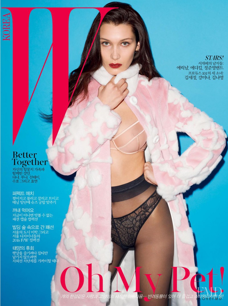 Bella Hadid featured on the W Korea cover from May 2016