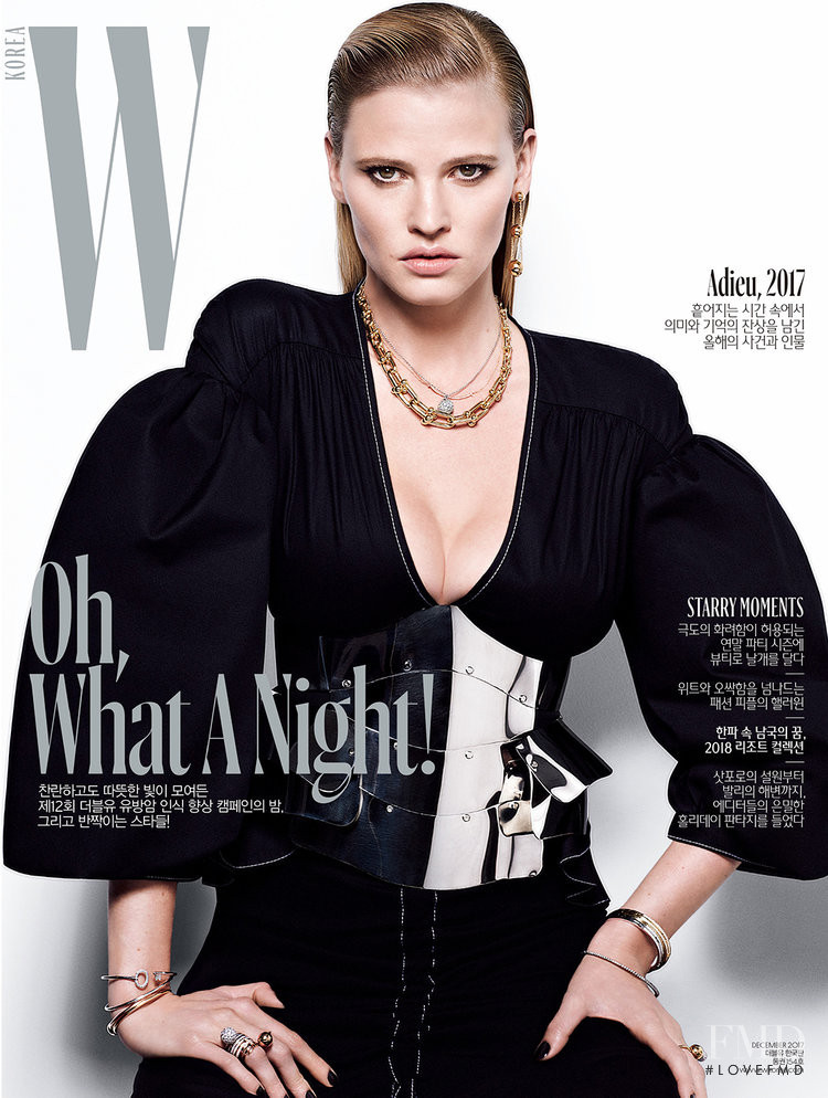 Lara Stone featured on the W Korea cover from December 2017