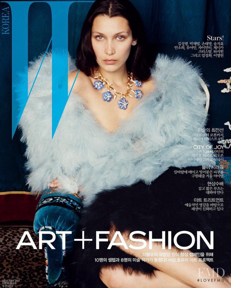 Bella Hadid featured on the W Korea cover from January 2017