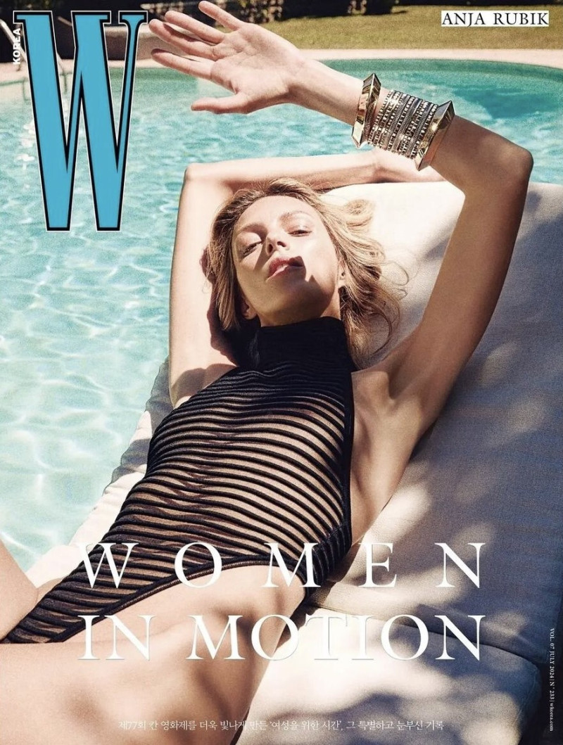 Anja Rubik featured on the W Korea cover from July 2024