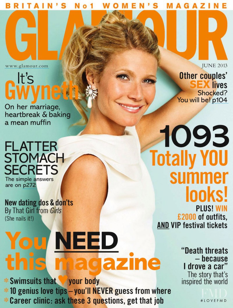 Gwyneth Paltrow featured on the Glamour UK cover from June 2013