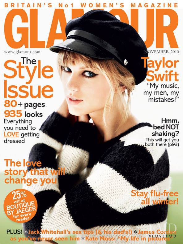 Taylor Swift featured on the Glamour UK cover from November 2013