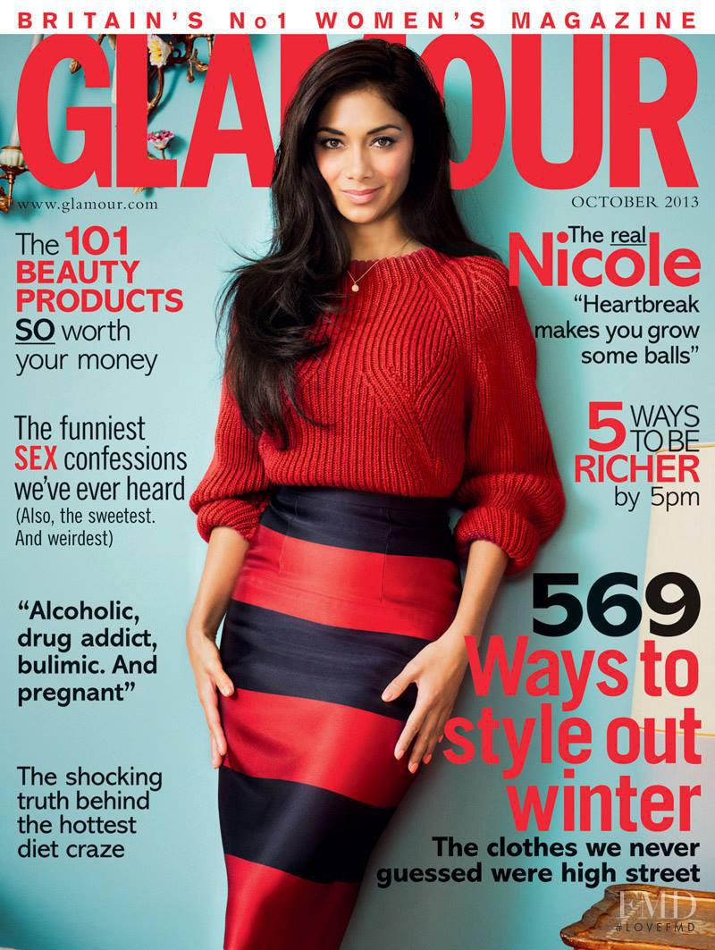 Nicole Scherzinger featured on the Glamour UK cover from October 2013