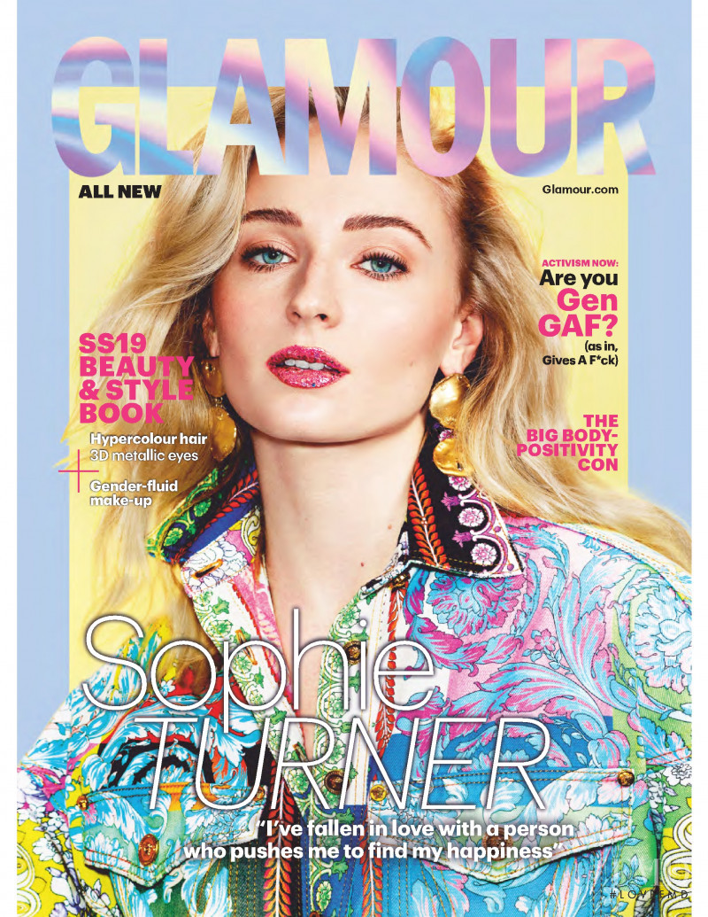 Sophie Turner featured on the Glamour UK cover from February 2019