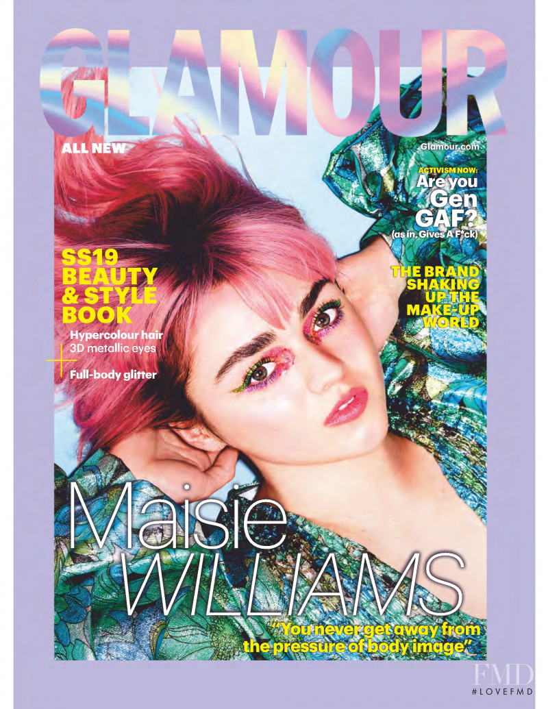 Maisie Williams featured on the Glamour UK cover from February 2019