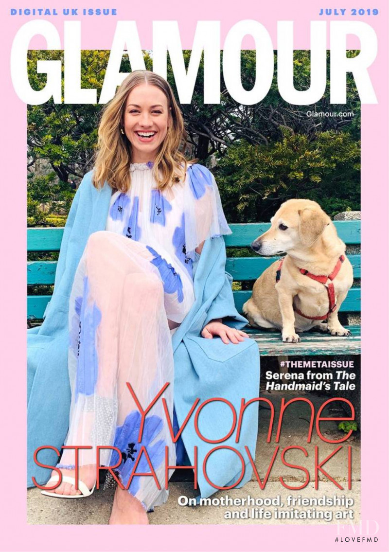 Yvonne Strahovsky featured on the Glamour UK cover from July 2019