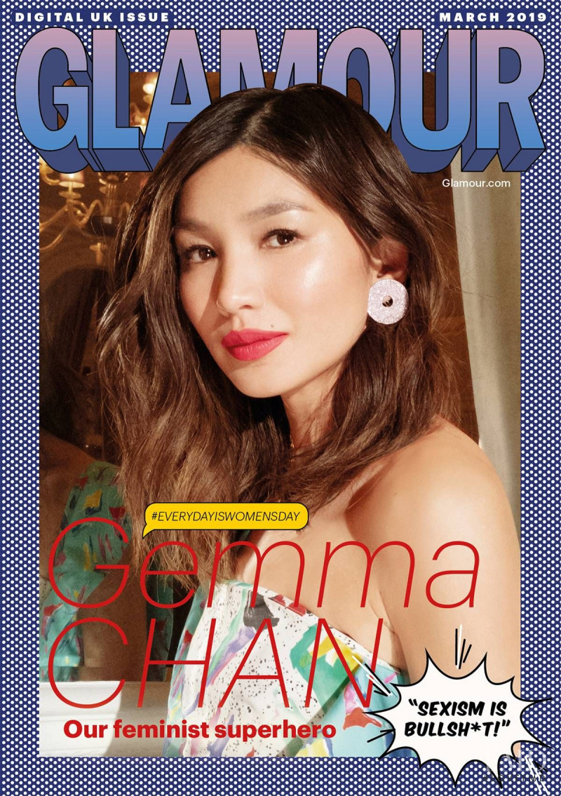 Gemma Chan featured on the Glamour UK cover from March 2019
