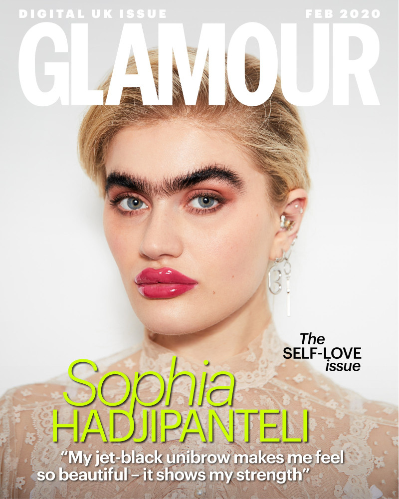 Sophia Hadjipanteli featured on the Glamour UK cover from February 2020