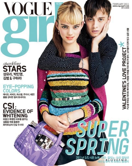 Maaike Klaasen featured on the Vogue Girl Korea cover from February 2011