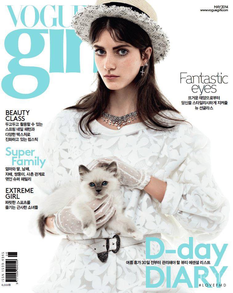 Anastassia Rottie featured on the Vogue Girl Korea cover from May 2014