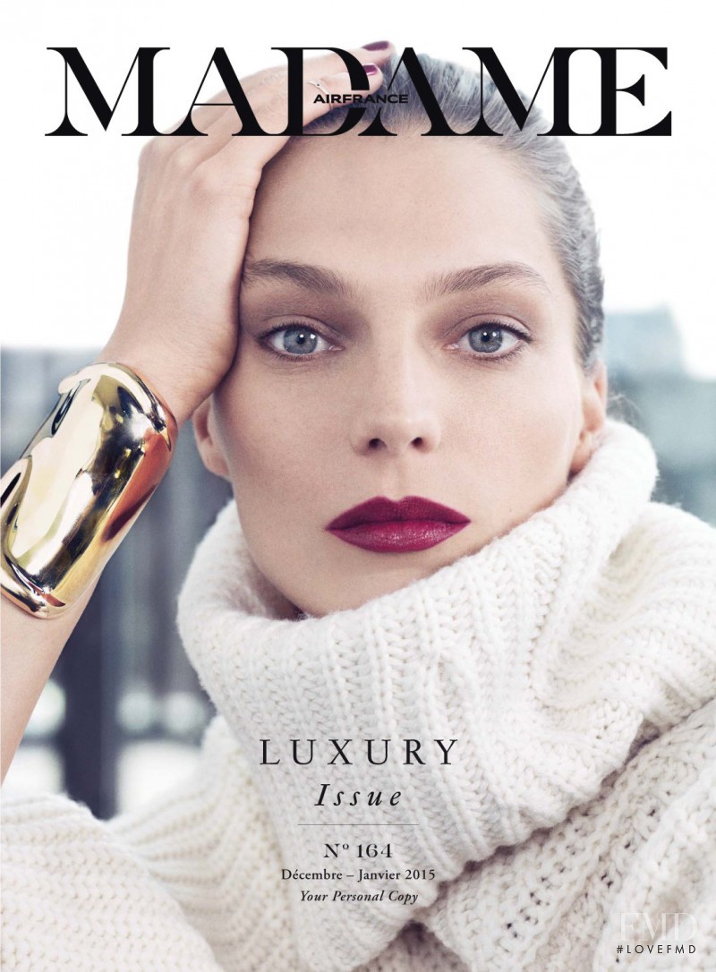 Daria Werbowy featured on the Air France Madame cover from December 2014