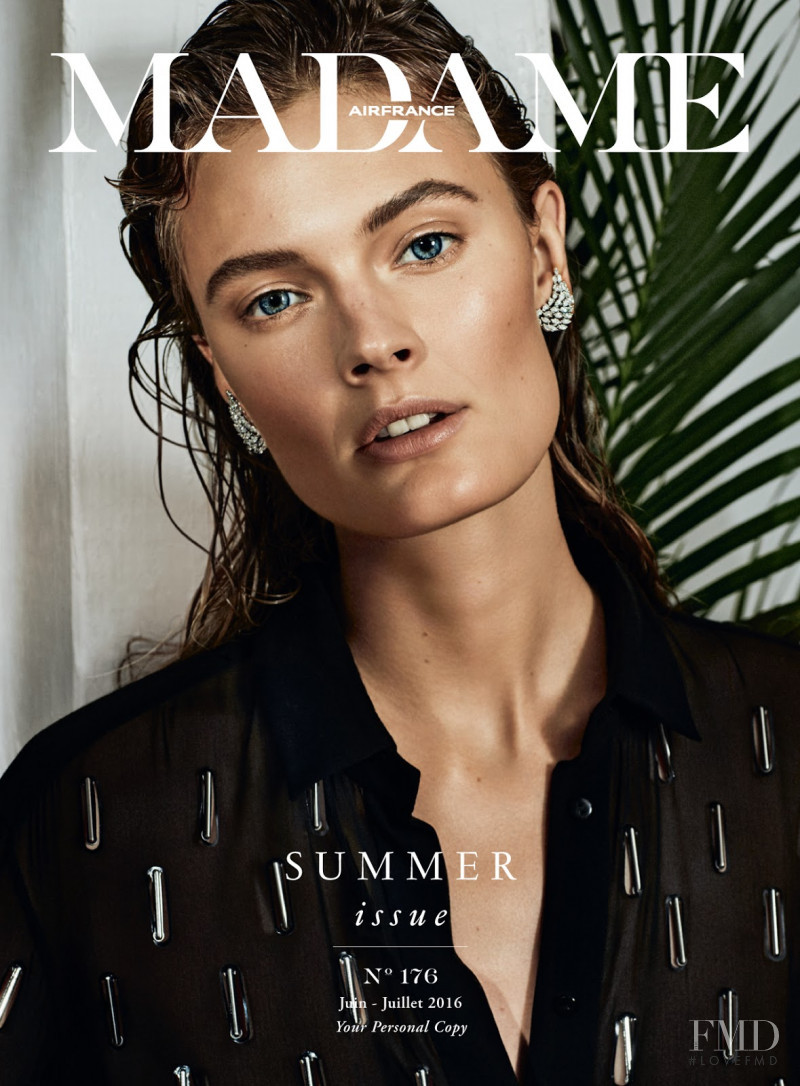 Constance Jablonski featured on the Air France Madame cover from June 2016