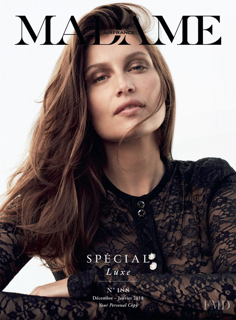 Laetitia Casta featured on the Air France Madame cover from December 2017