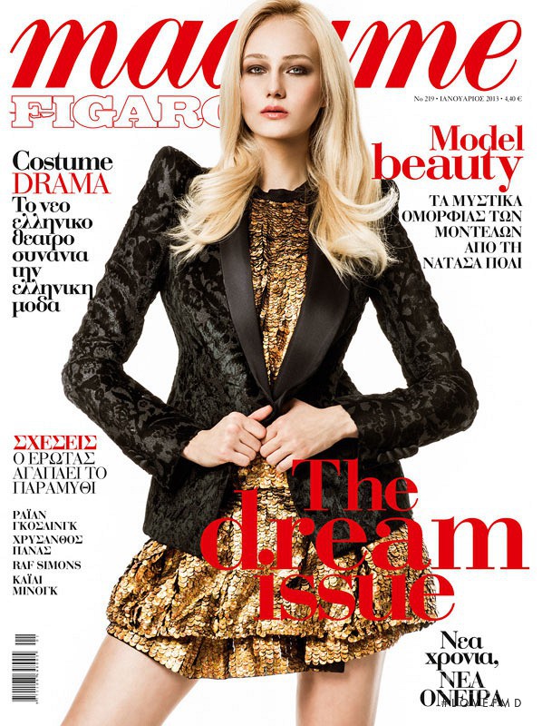 Eri Polychronidou featured on the Madame Figaro Greece cover from January 2013