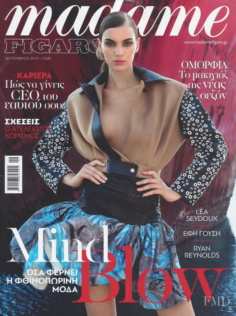Natalia Sirotina featured on the Madame Figaro Greece cover from September 2019