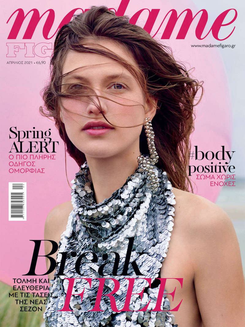 Vanja Dakovic featured on the Madame Figaro Greece cover from April 2021