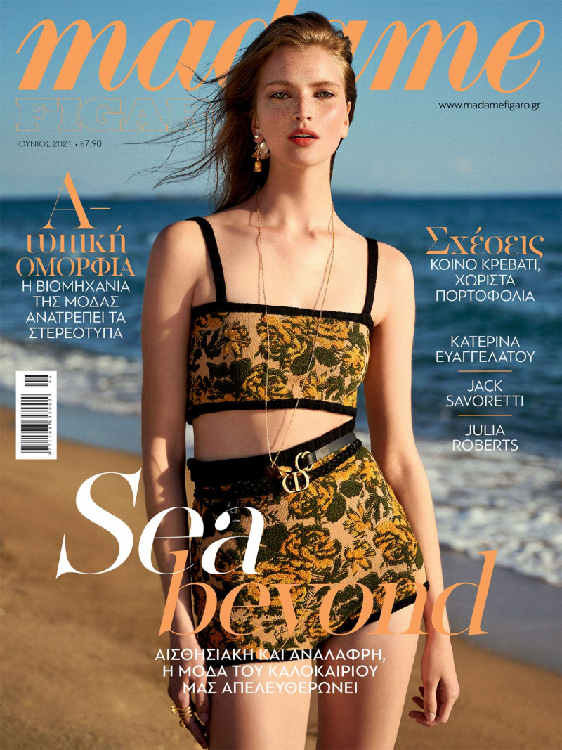 Iris Maas featured on the Madame Figaro Greece cover from June 2021