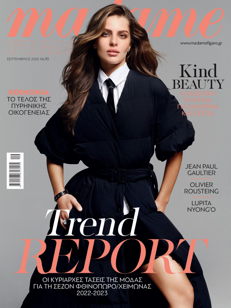 Theopisti Pourliotopoulou featured on the Madame Figaro Greece cover from September 2022