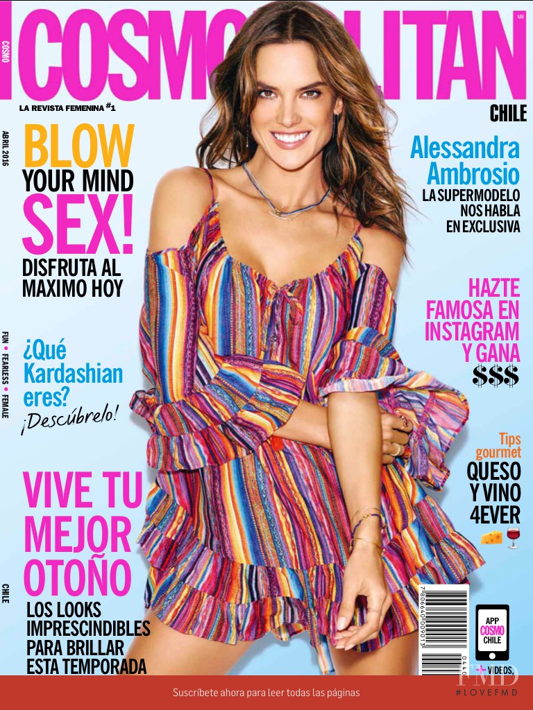 Alessandra Ambrosio featured on the Cosmopolitan Latvia cover from April 2016