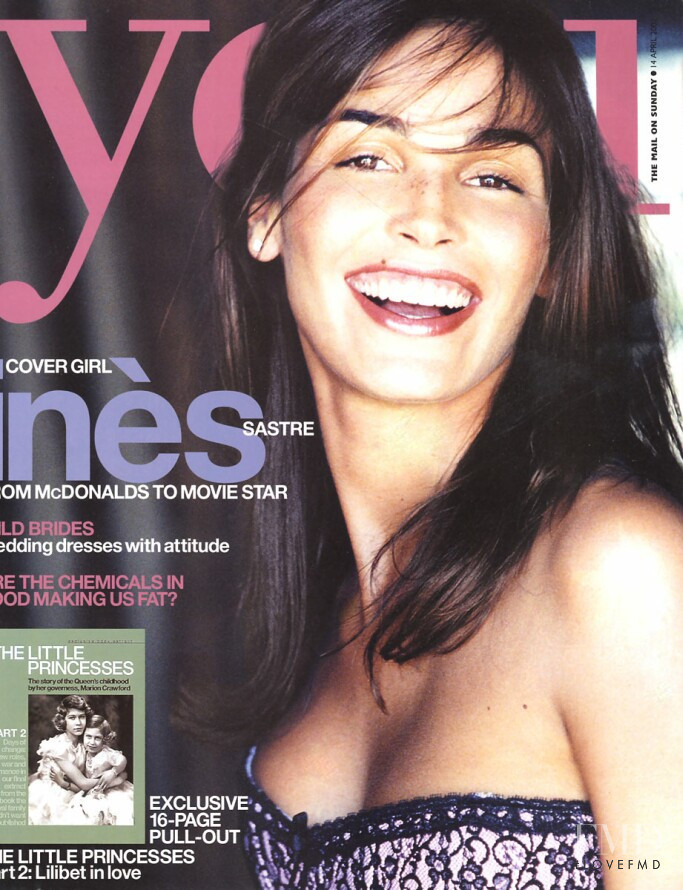 Ines Sastre featured on the you cover from April 2002