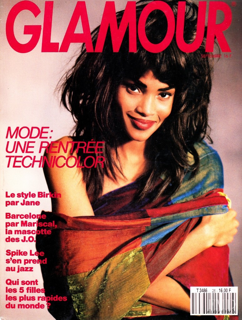 Stephanie Roberts featured on the Glamour France cover from September 1990