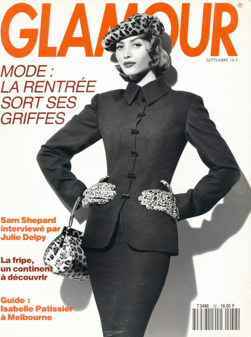 Christy Turlington featured on the Glamour France cover from September 1991