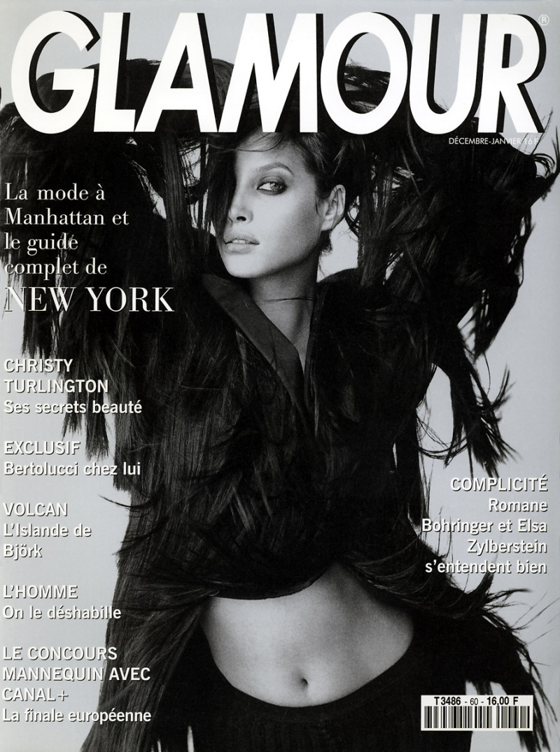 Christy Turlington featured on the Glamour France cover from December 1993