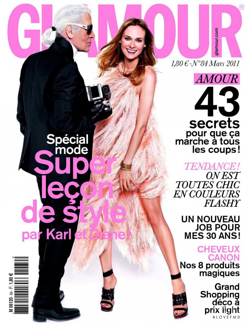 Diane Heidkruger featured on the Glamour France cover from March 2011
