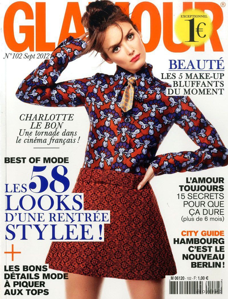 Charlotte Le Bon featured on the Glamour France cover from September 2012