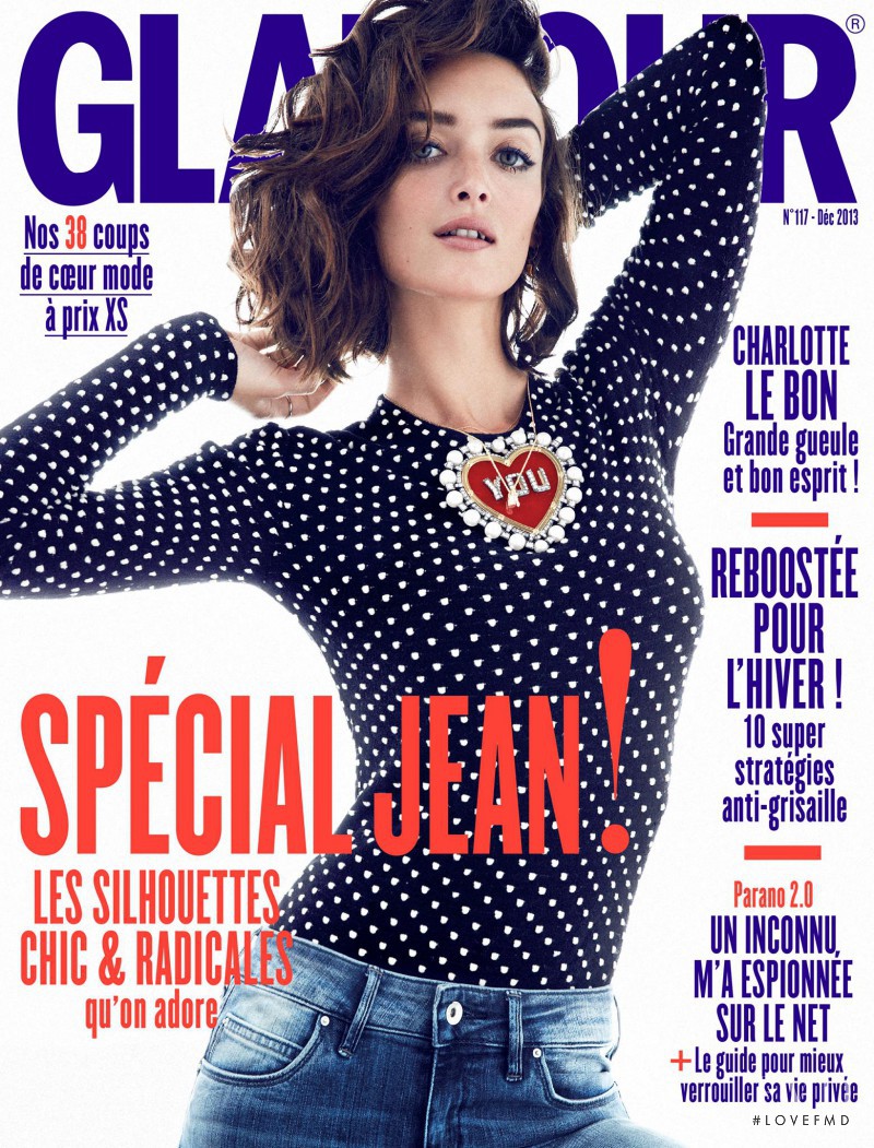 Charlotte Le Bon featured on the Glamour France cover from December 2013