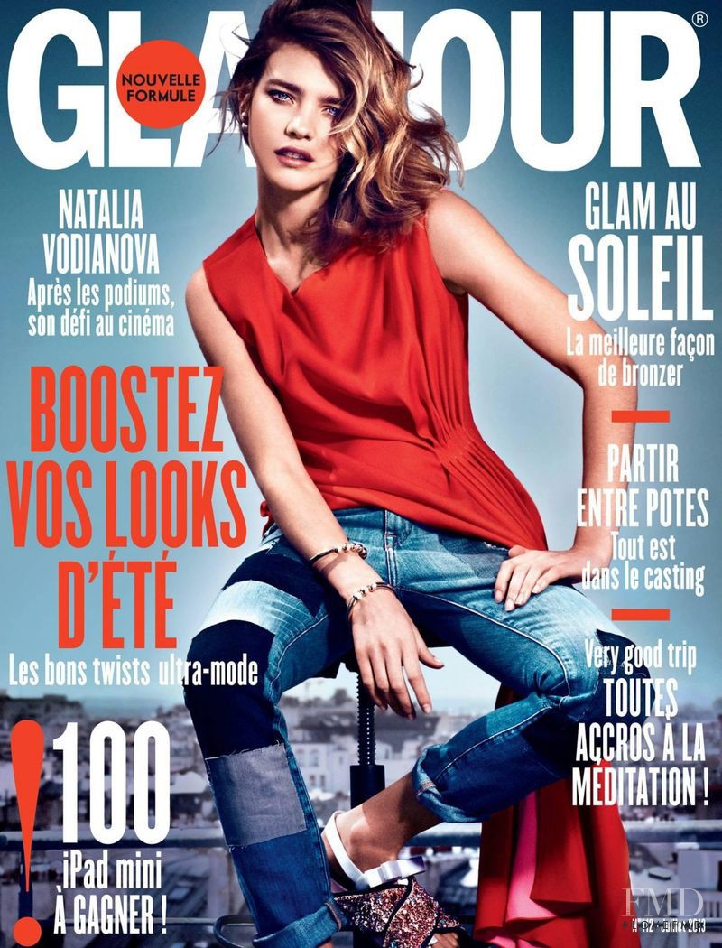 Natalia Vodianova featured on the Glamour France cover from July 2013
