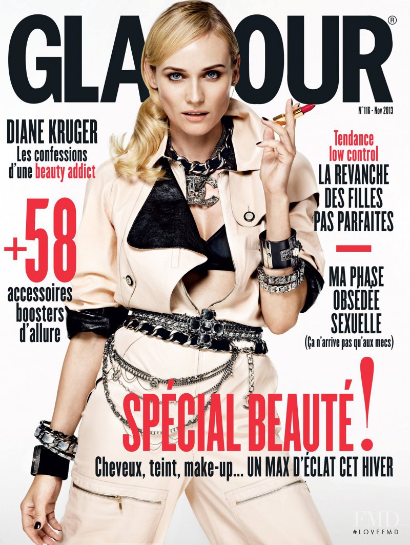 Diane Heidkruger featured on the Glamour France cover from November 2013