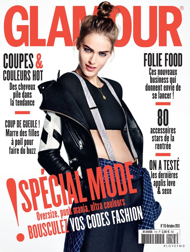 Tess Hellfeuer featured on the Glamour France cover from September 2013