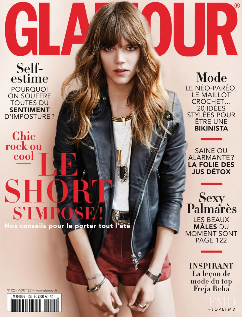Freja Beha Erichsen featured on the Glamour France cover from August 2014