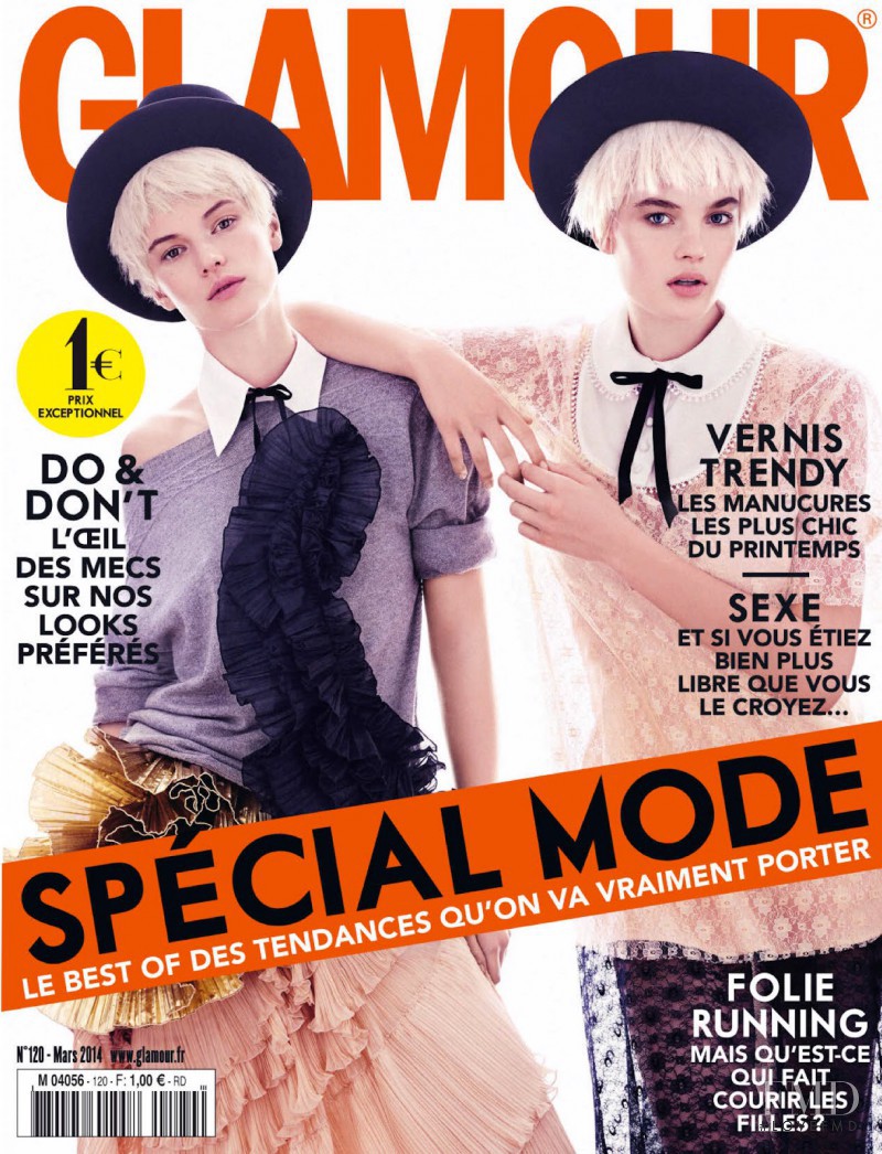 Victoria Tuaz, Hanna Verhees featured on the Glamour France cover from March 2014