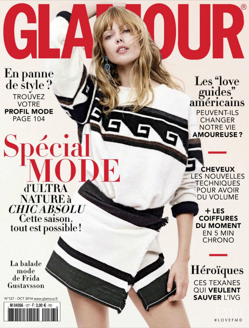 Frida Gustavsson featured on the Glamour France cover from October 2014