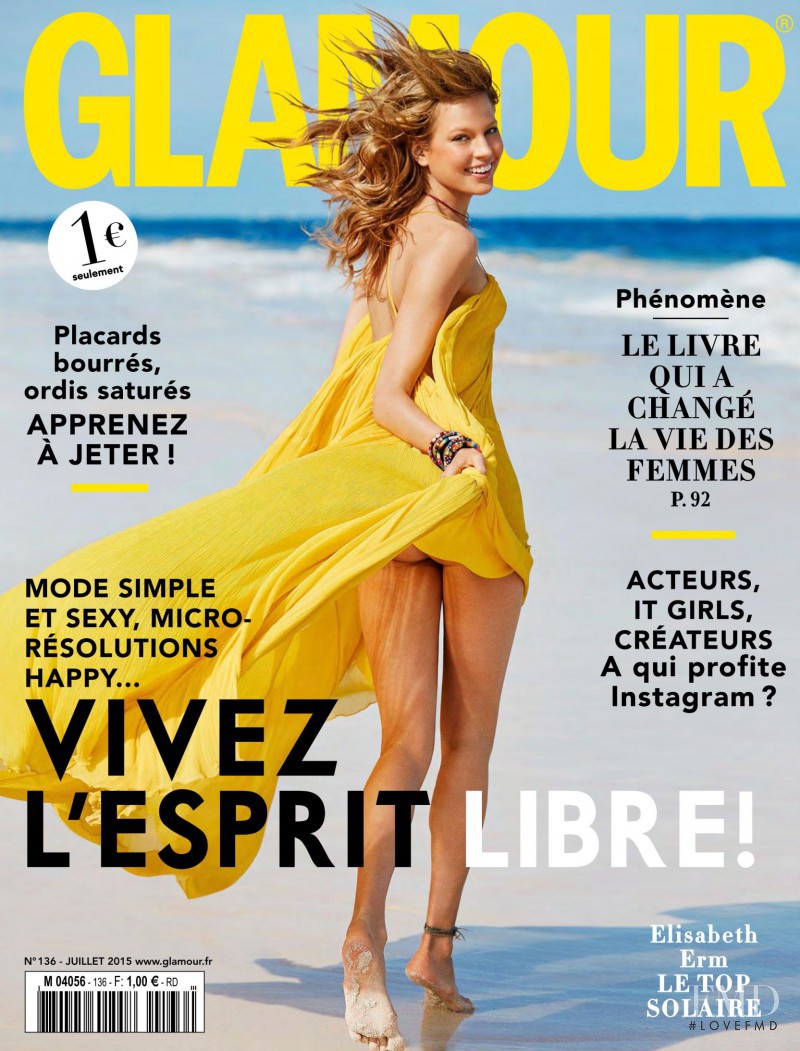 Elisabeth Erm featured on the Glamour France cover from July 2015