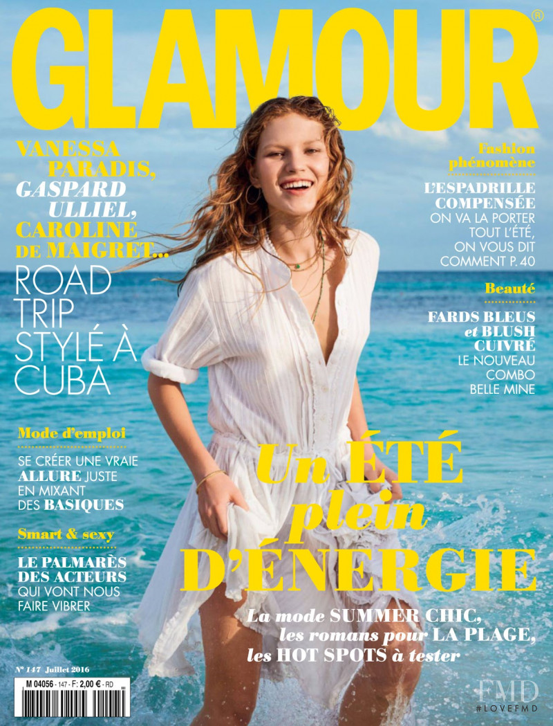 Anabel Krasnotsvetova featured on the Glamour France cover from July 2016