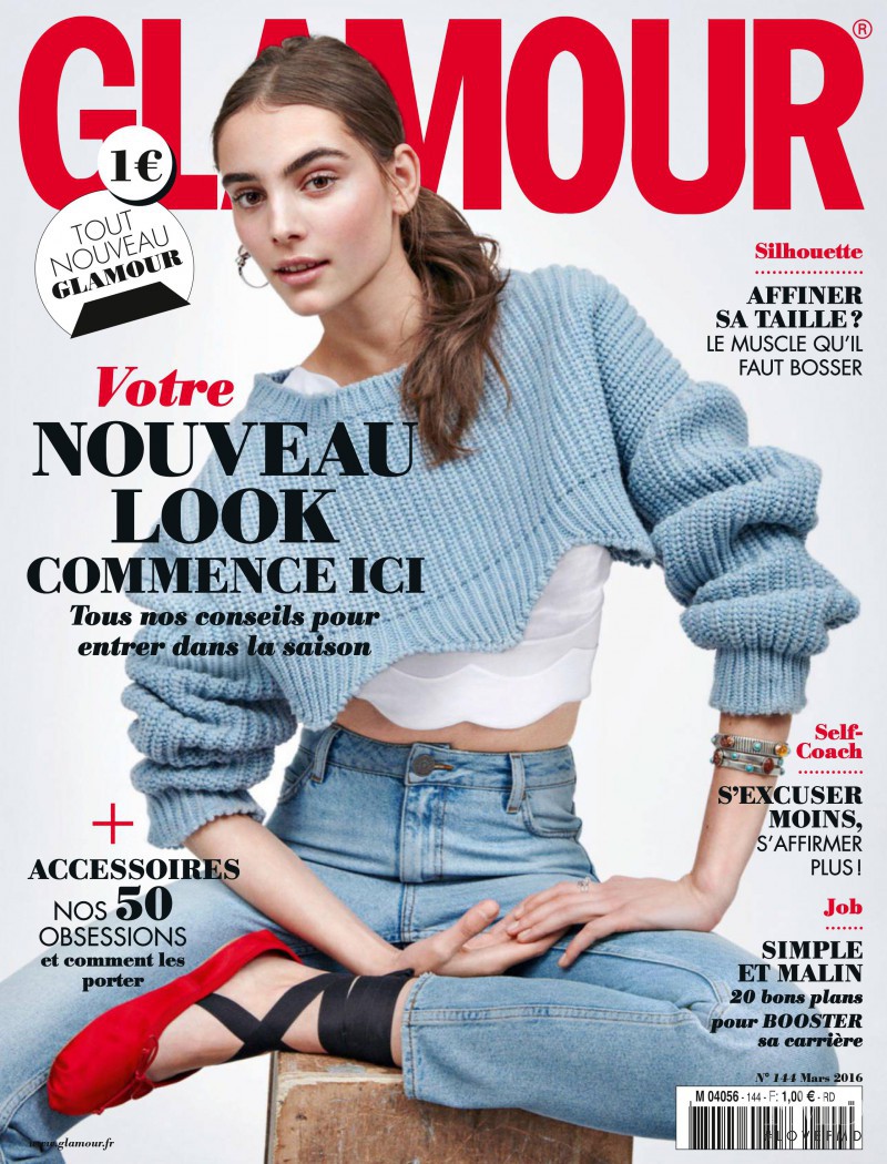 Romy Schönberger featured on the Glamour France cover from March 2016