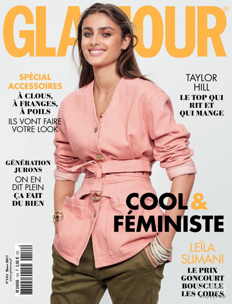 Taylor Hill featured on the Glamour France cover from March 2017