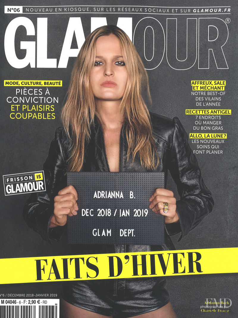 Adrianna Bach featured on the Glamour France cover from December 2018