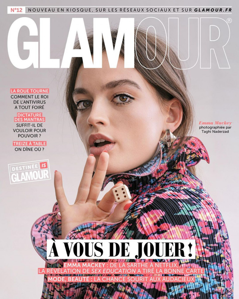 Emma Mackey featured on the Glamour France cover from December 2019