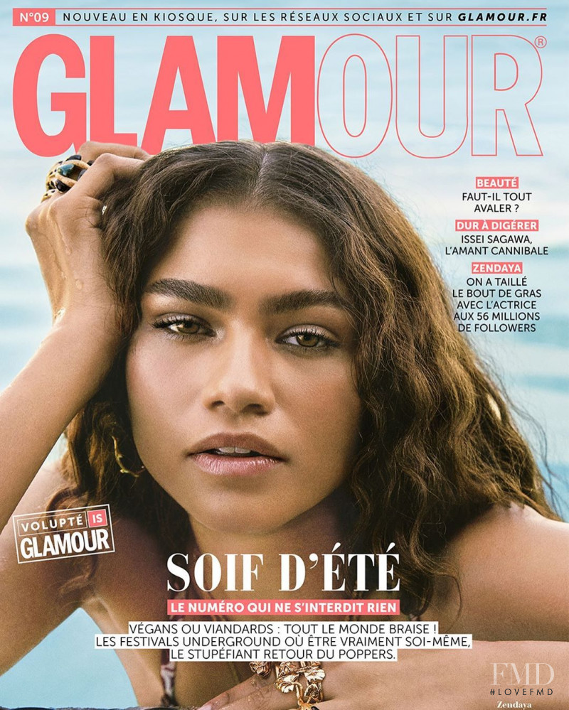Zendaya featured on the Glamour France cover from June 2019
