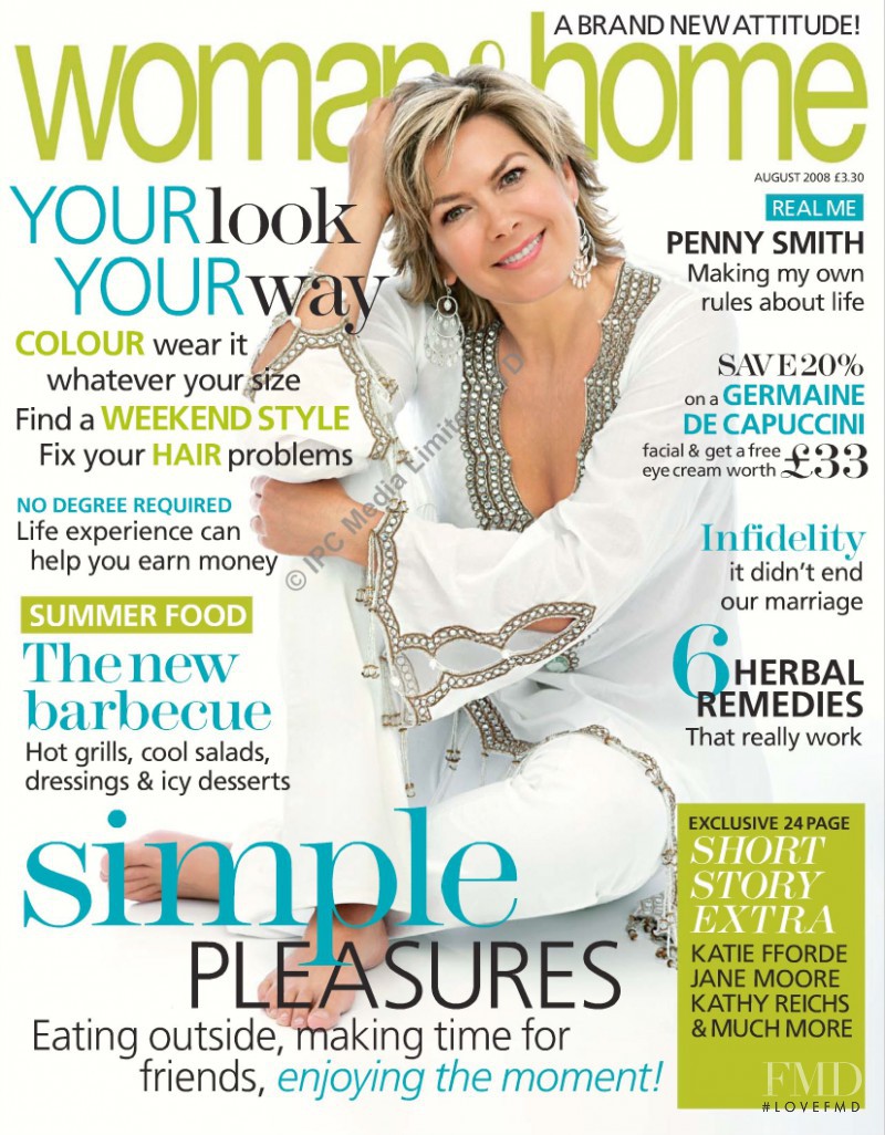Penny Smith featured on the woman&home cover from August 2008